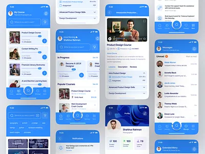 Online Course Mobile App UI Design app design course e course edtech education education startup exam learning learning platform lesson mobile app online course popular design progress shahinurstk02 study app ui uiux uiux design