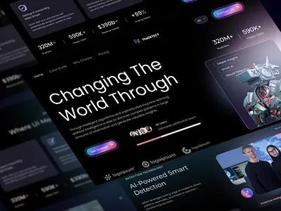 Real-time Threat Detection Platform Landing Page anomaly detection alerts branding cyber threat cybersecurity design ids malware detection reports network traffic analysis product designer projectdiscovery threat detection dashboard ui ux