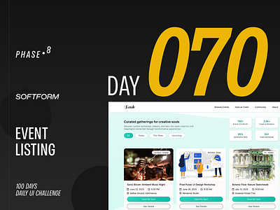 Event Listing - DailyUIChallenge 100daysui branding dailyui dailyuichallenge design illustration logo ui uiux website