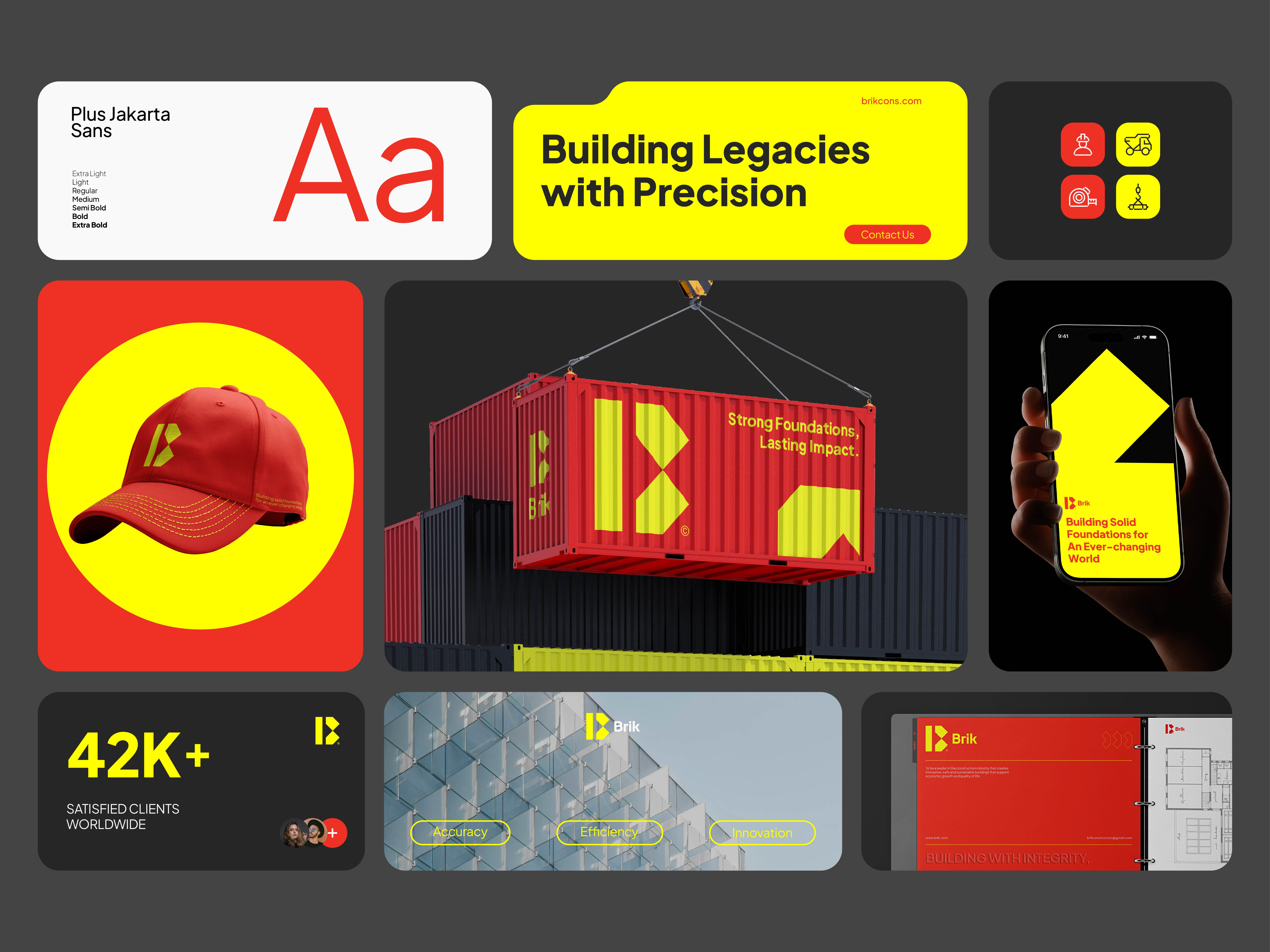 Brik Identity System for Construction Company 3d brand agency brand designer brand identity design branding construction corporate identity design system identity identity design logo logo designer logos logotype modern logo visual identity wordmark