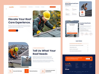 Roofing Services Website Landing page american architecture company construction home services homepage landing page modern website roofer roofing roofing landing page roofing website roofing website design rooftop website rooftop website design services simple ui web design website design