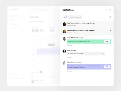 Mortgage CRM- Dashboard Notification alert crm dashboard dashboard design dashboard side navigation lead management leads menu mortgage mortgage crm mortgage dashboard notification notification dashboard notification ui product saas saas dashboard sales crm ui ux