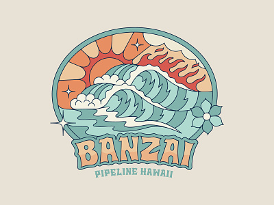 Banzai Pipeline Branding banzai pipeline billabong hawaii hawaii art nienowbrand north shore hawaii pipeline pipeline art pipeline illustration sun surf art surf brand surf contest surf design surf designer surfing wave