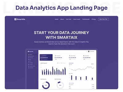 SmartAiX – App Landing Page Template for Developers analytics landing page analytics website app app landing page branding design designtocodes graphic design landing page template one page personal portfolio smartaix tailwind css template design ui