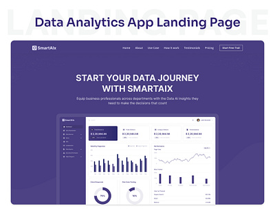 SmartAiX – App Landing Page Template for Developers analytics landing page analytics website app app landing page branding design designtocodes graphic design landing page template one page personal portfolio smartaix tailwind css template design ui