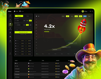 Crypto - Casino Website (Crash Page) casino casino game page casino interface casino landing page casino website crash crypto dashboard dice game design gaming dashboard jackpot online casino online sportsbook roulette web design