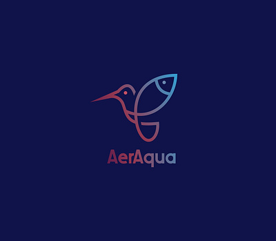 AerAqua (Logo Design) bird logo branding business logo company logo design fish logo graphic design line art logo logo design minimal logo minimalist logo modern logo vector