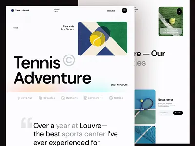 Tenista – Sport & Tennis Landing Page Design 3d ai agents ai agents landing page athletic website ux bold typography layout clean interface design editorial web design facility promotion layout fitness booking ui minimal sport ui modern sports ui recreation center webflow sport landing page sports instructor page tennis academy landing page tennis club website ui