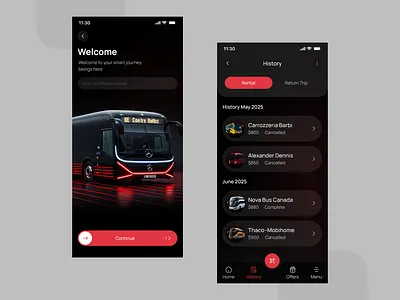 Bus On Demand Dubai Mobile App UI/UX app bus app bus service mobile app design mobile app ui mobile app ui design modern design ride shearing seat booking travel app ui ux