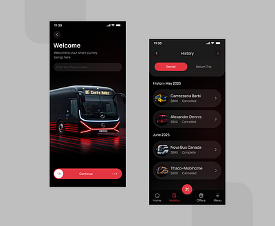 Bus On Demand Dubai Mobile App UI/UX app bus app bus service mobile app design mobile app ui mobile app ui design modern design ride shearing seat booking travel app ui ux