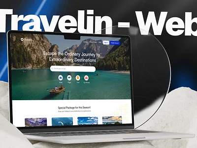 Travelin – A Website to Buy Travel Ticket bookingplatform cleanui digitaltravel dribbbletravel exploremore figmadesign flightbooking hotelbooking modernwebsite responsivewebdesign tourismux travellandingpage travelui travelwebsite travelwithstyle uiinspiration uxdesign vacationplanner webdesigndaily webinterface