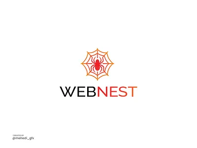 Webnest Logo – Modern Spider-Web Emblem for Tech Brands logo for sale
