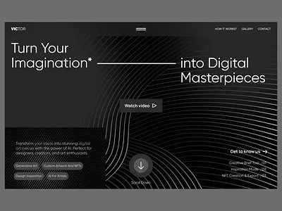 Victor - Turn Imagination into Digital masterpieces - Platform aesthetic agency animation branding dashboard design designer figma illustration logo mobileui platform portal prototype saas ui uidesign uiux ux website