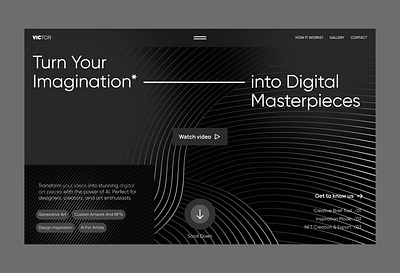 Victor - Turn Imagination into Digital masterpieces - Platform aesthetic agency animation branding dashboard design designer figma illustration logo mobileui platform portal prototype saas ui uidesign uiux ux website