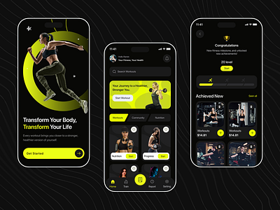 Health-Fitness Mobile IOS App activitytracker app appdesign cleanui dailyworkout dribbbleinspiration fitnessapp fitnesstracker fitnessui healthapp healthtracker helth iosdesign mobile mobileapp uidesign uiux uxdesign web design workoutapp