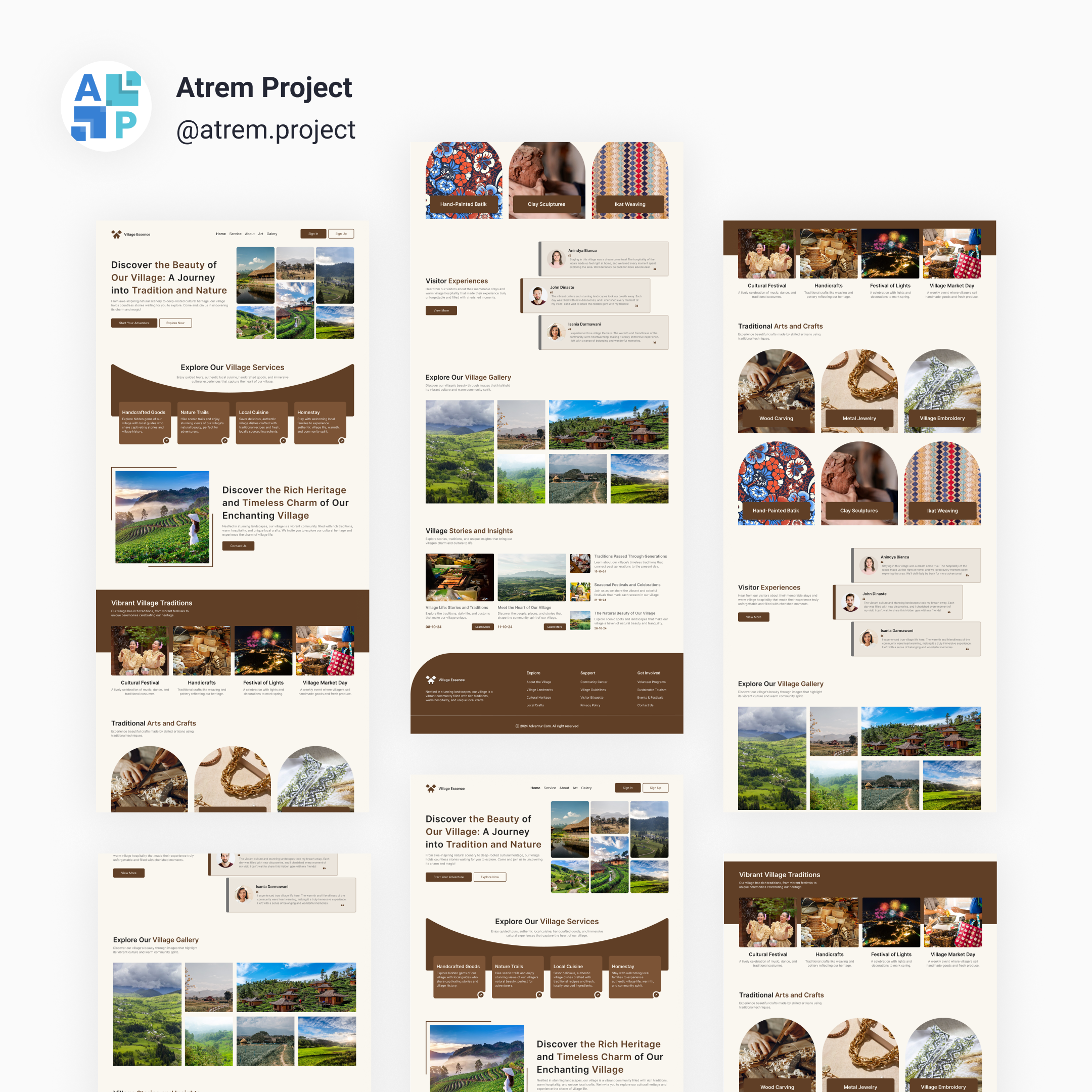 Village Essence - Landing Page VIllage atrem project figma mobile app ui ui design uiux user interface ux ux design web design