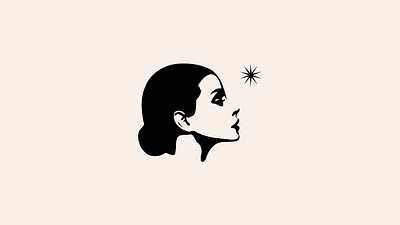 Woman face logo beauty branding cosmetic cosmodrome art design face girl graphic design hair illustration logo logofolio makeup malina cosmica mark portfolio sale star vector woman