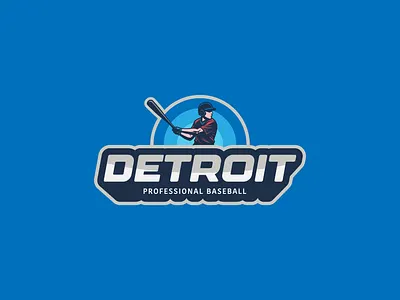 Detroit Baseball Logo baseball baseball logo branding creative design flat design graphic design icon illustration logo softball softball logo ui vector