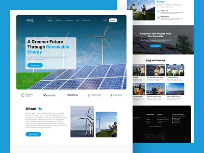 ☀️ Solar Energy Website UI Design 🌱 clean design greenenergy landing page modern design solar pannel sustainability ui ux website