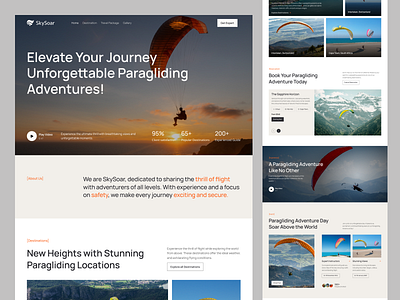 Paragliding Landing Page landing page paraglidingdesign skydiving skydivinggear tourbooking