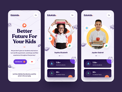Edukids - Kids School Website Mobile children school colourful design design for kids design service e course education platform kids academy kids education kids school kindergarten landing page landingpage online class online education school website teaching web design webdesign website design website designer