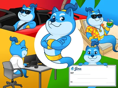 JINU: The Crypto Genie Dog Mascot Design mascot