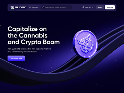 Budbo 3D landing page hero section coin icons 3d 3d animation coin e commerce ecommerce finance fintech hero hero section homepage icons landing landingpage web web design webdesign website
