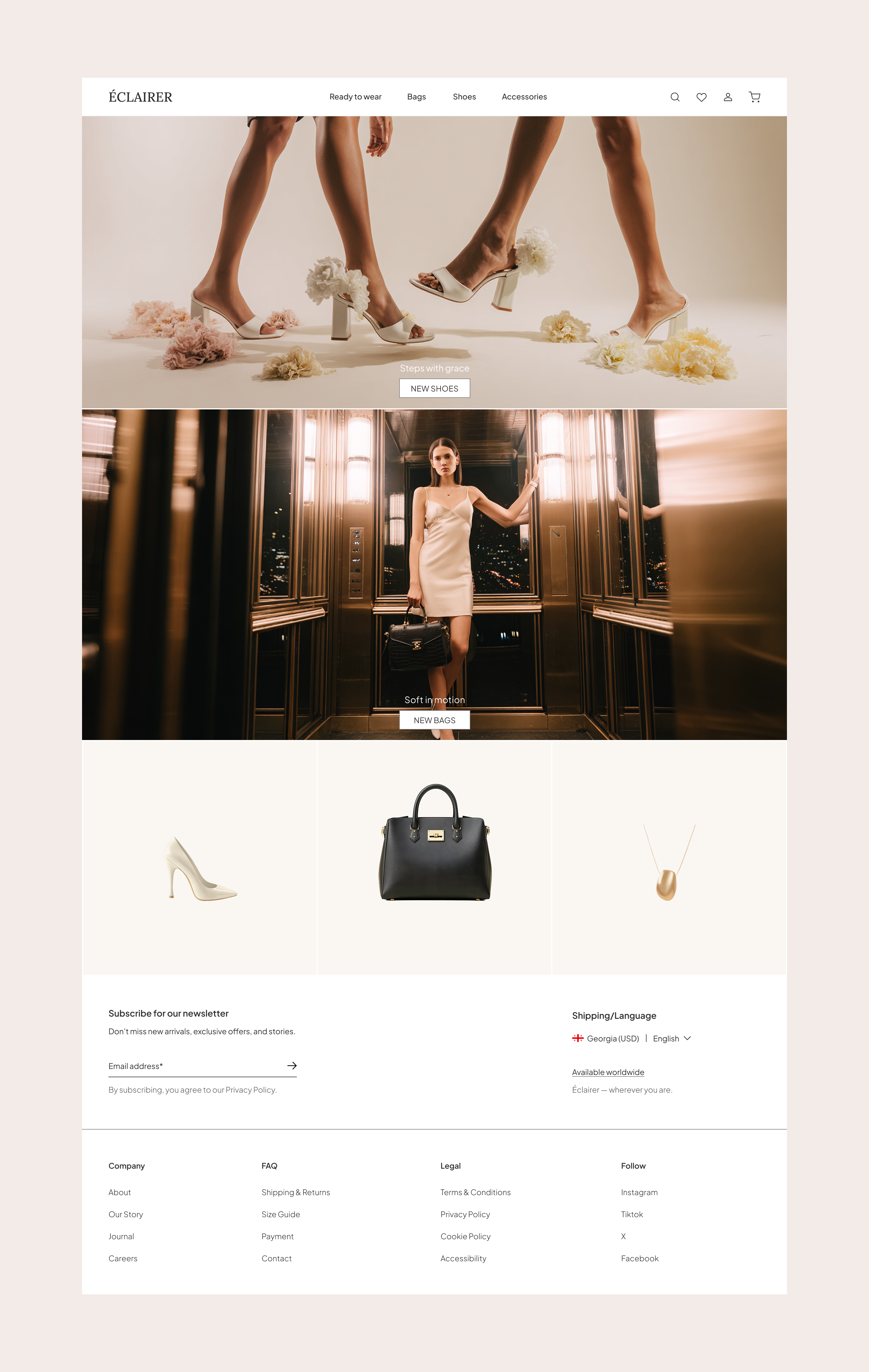 Éclairer — Redefining Quiet Luxury through AI & UX brand branding clean ecommerce fashion graphic design website