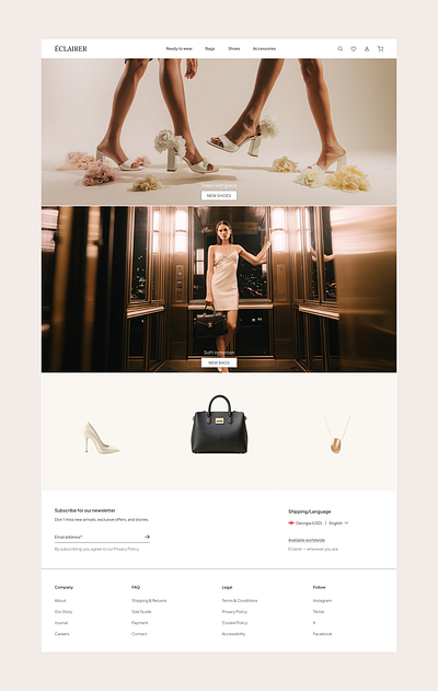 Fashion Website – Éclairer Quiet Luxury Concept brand branding clean ecommerce fashion graphic design website