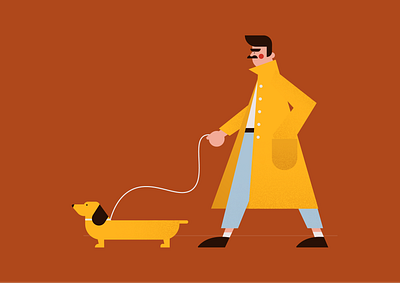 Walk the Dog animal animals dog dog illustration dog owner dogs pet pet illustration pet illustrations stroll walk th dog