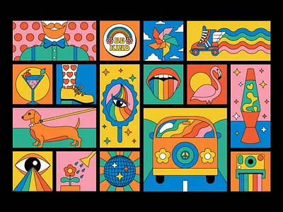 Pride Month Illustrations | #PrideChallenge 70s illustration 80s design bold illustration branding color palette colorful illustration drag fun fun and bold gay graphic design illustration pop art pride pride illustration pridemonth queer vector illustration