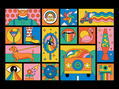 Pride Month Illustrations | #PrideChallenge 70s illustration 80s design bold illustration branding color palette colorful illustration drag fun fun and bold gay graphic design illustration pop art pride pride illustration pridemonth queer vector illustration