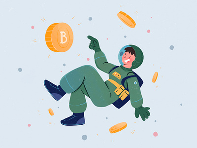 Space Crypto art astronaut bitcoin branding coins cosmo crypto crypto world design digital art graphic design illustration moon space vector