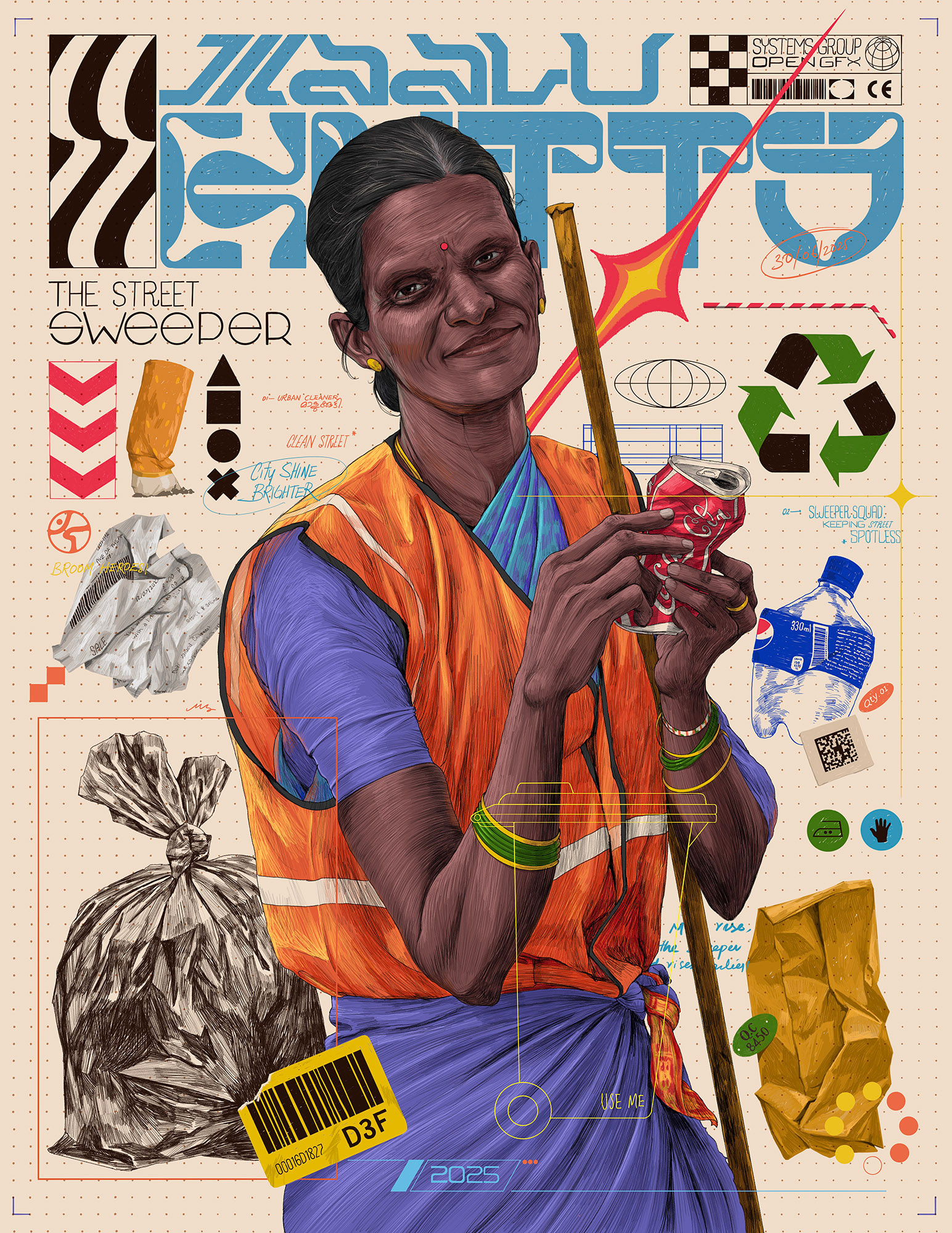 Maalukutty: The Street Sweeper art design folksfromkerala illustration india sajid