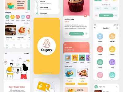 Bakery Food Delivery Mobile App bakery app bakery shop cookies cooking app delivery app ecommerce app figma food app food delivery app foodpanda retail app shop app shopping shopping app store app ubereat ui uikits