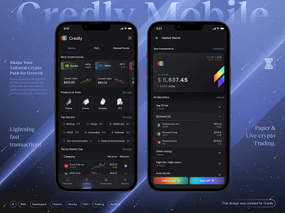 Credly: Fintech Mobile App 3d analytics animation application banking branding crypto crypto dashboard dark theme design design system finance fintch fintech dashboard illustration minimal mobile app popular ui web design