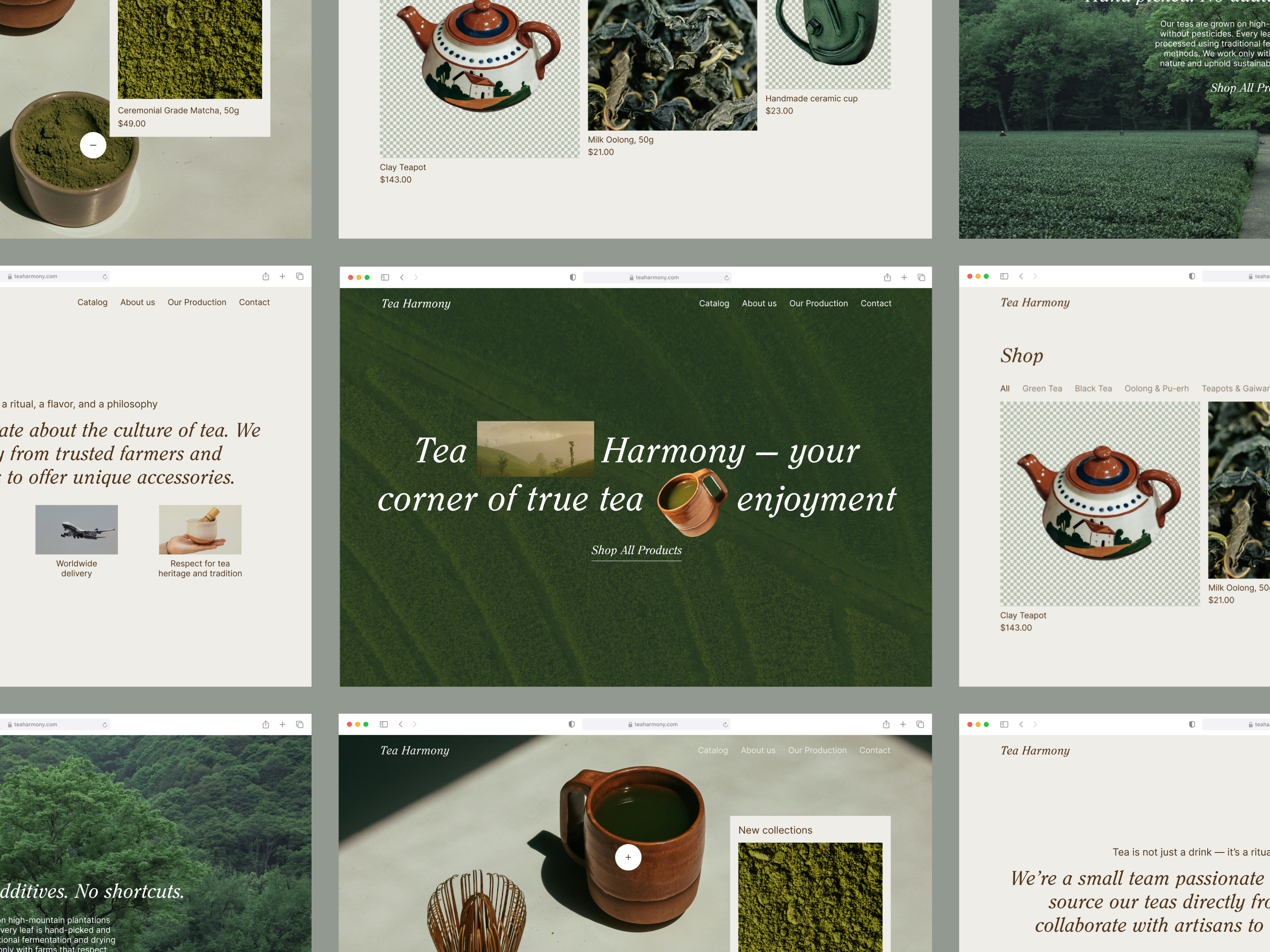 Tea Boutique E-commerce Website UI Design