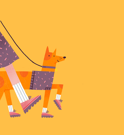 Outfit Check character dog illustration pet procreate shoes sneakers style texture walking