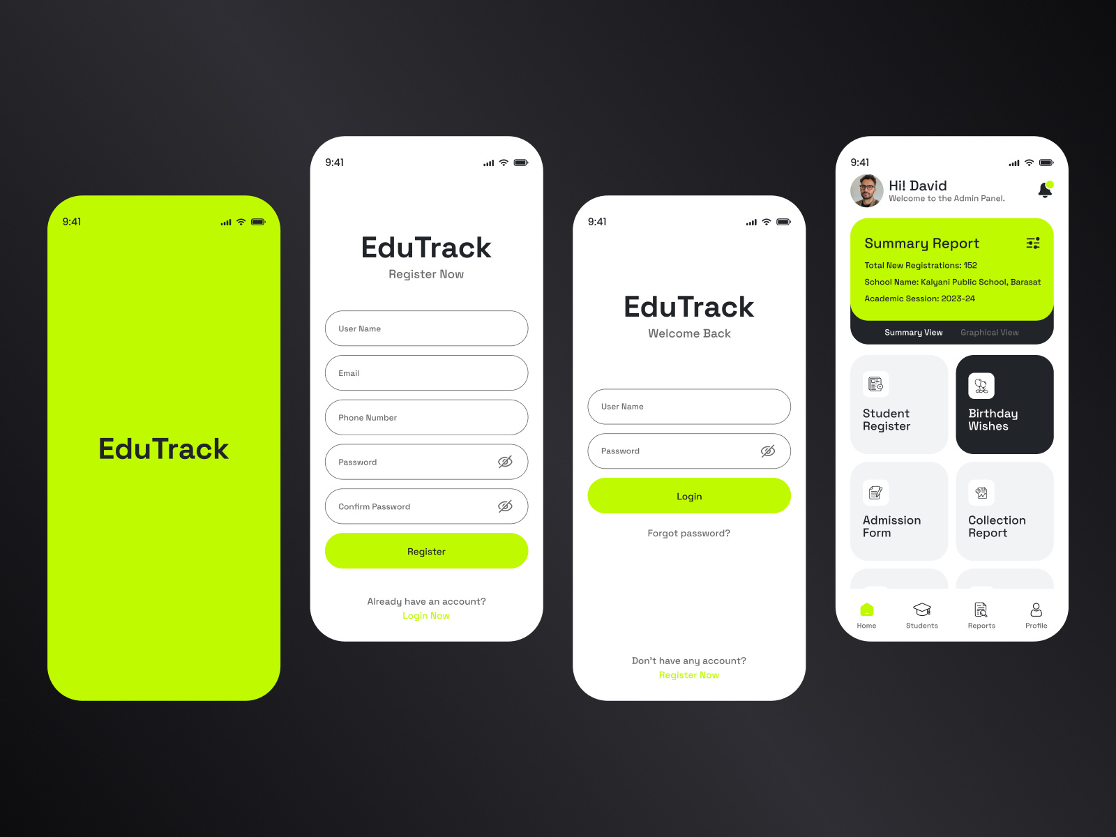 EduTrack – Smart School Admin Dashboard 📚📊 app branding design logo typography ui ux