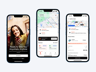 Ride-Hailing App app app design booking design mobile ui ride shots ui ui design ux design