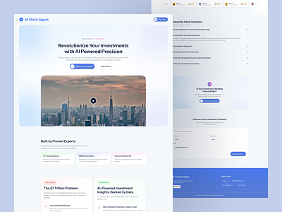AI Stock Investment Landing Page ai landing page ai powered trading signals ai website design banking blockchain finance fintech landing page invest investment investment website minimal fintech ux software website design startup stock stock investment landing page stock investment website stock landing page stock market trading saas landing page website design