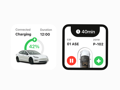 Car and Parking iOS widgets car ios mobile app smartcar tesla ui ux widgets