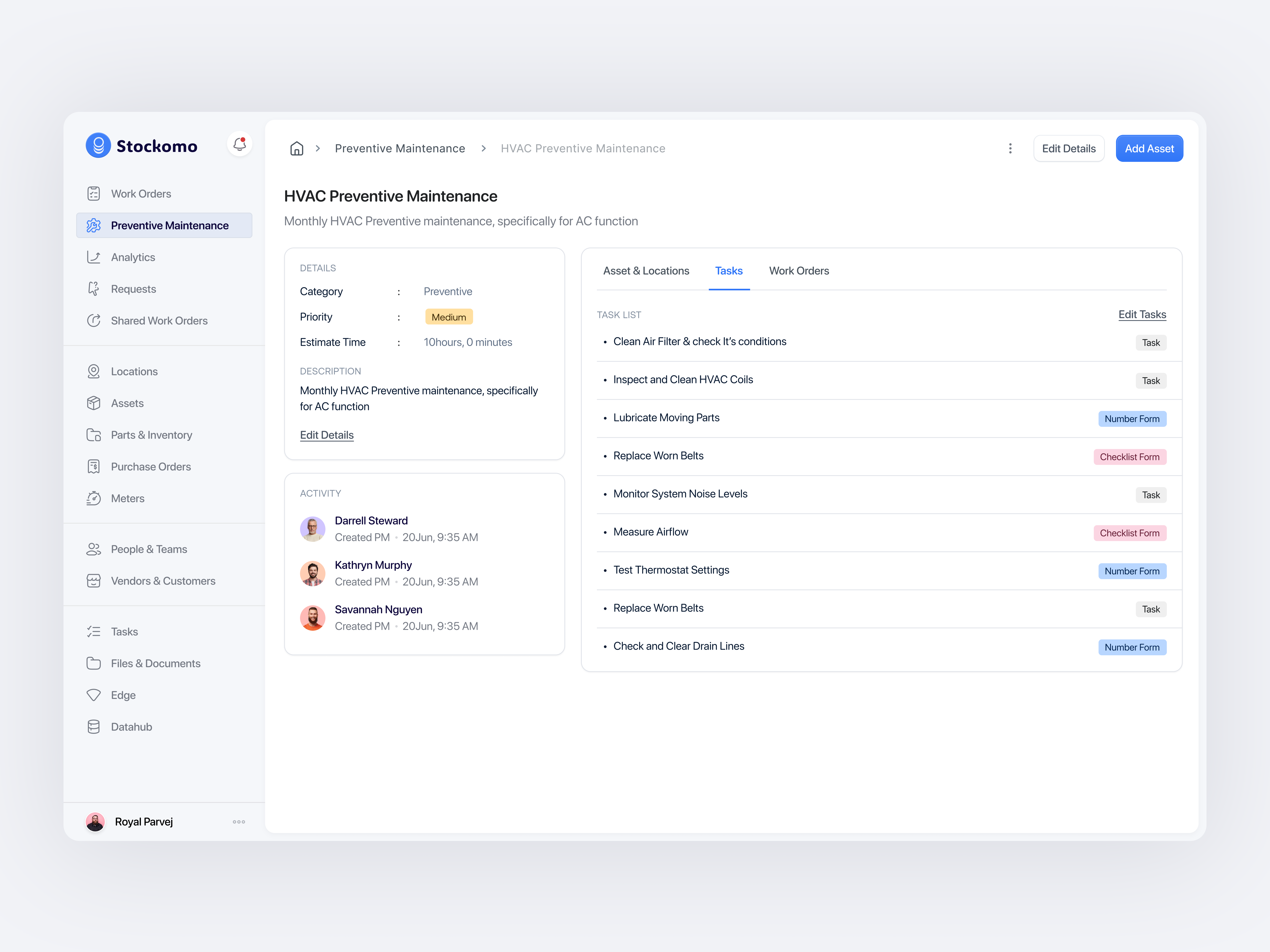 Preventive Maintenance - Inventory Saas consumer inventory maintenance preventive product design retailer saas ui design warehouse management webapp