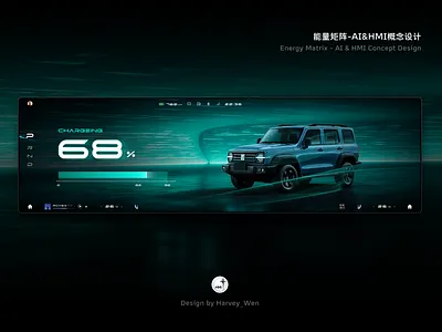 能量矩阵-AI&HMI概念设计 3d ai car design hmi ui ux