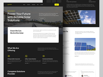 Niro - Solar Panel Landing Page ✨ design eco web energy hydropower landing page panel renewable energy solar solar panel solar power tech ui uidesign uiux web website websitedesign