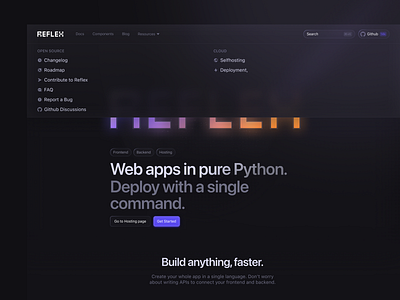 Website hero Menu app clean dark dark mode design hero interface menu minimal modal overlay product saas settings ui ui design ux ux design website