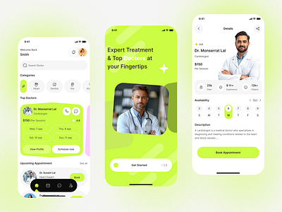 Doctor appoitment app UI appointment appointment app booking chat clean consultant doctor health healthcare app medical booking app mobile mobile app mobile design uiux ux