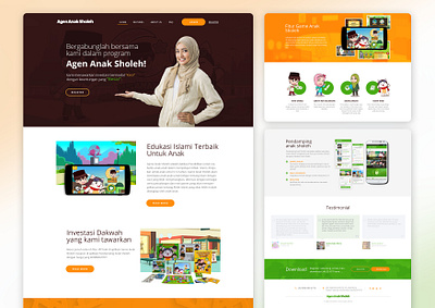 Sahbat Anak Sholeh - Landing Page branding design education graphic design muslim school ui website