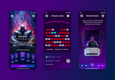 Movie tickets booking app design graphic design typography ui ux