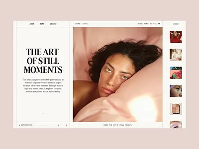 The Art of Still Moments clean design ui ux web